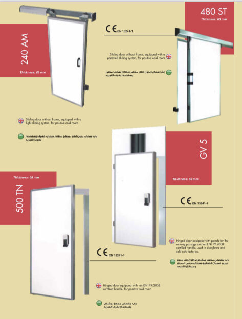 sliding cold room doors for chiller and freezer