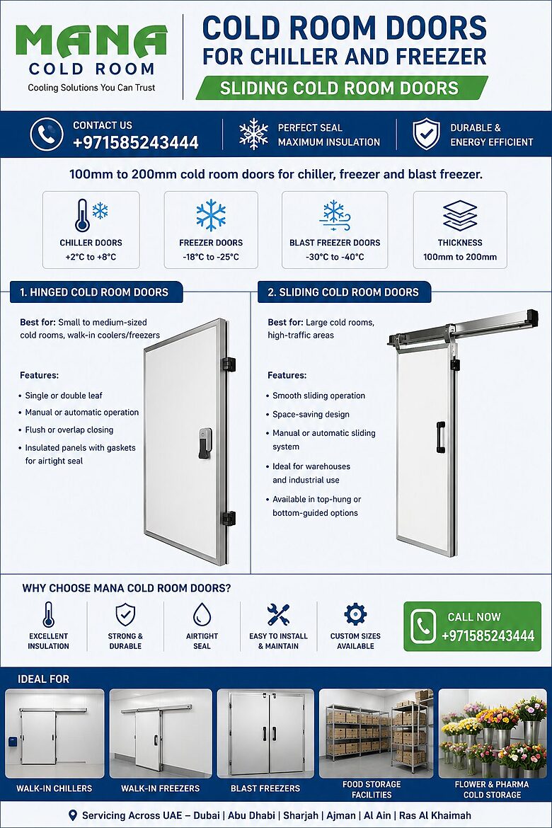 sliding cold room doors for chiller and freezer